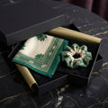 Luxury Silk Gift Set: Imperial Emerald Green Silk Square Scarf & Matching 100% Mulberry Silk Scrunchie